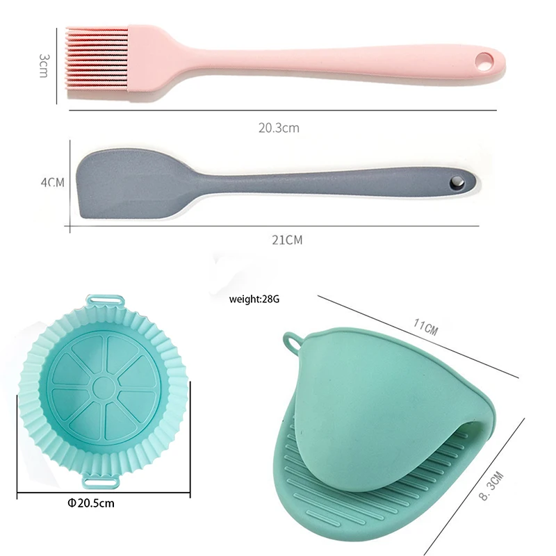 Silicone Basket Pot Tray Airfryer Liner For Air Fryer Reusable Container Accessories Pan Baking Mold Canister Shape Protector