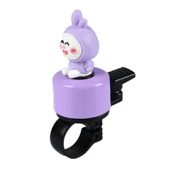 Universal Cartoon Bicycle Bell - Copper Accessory for Mountain and Road Bikes, Scooters (PURPLE)