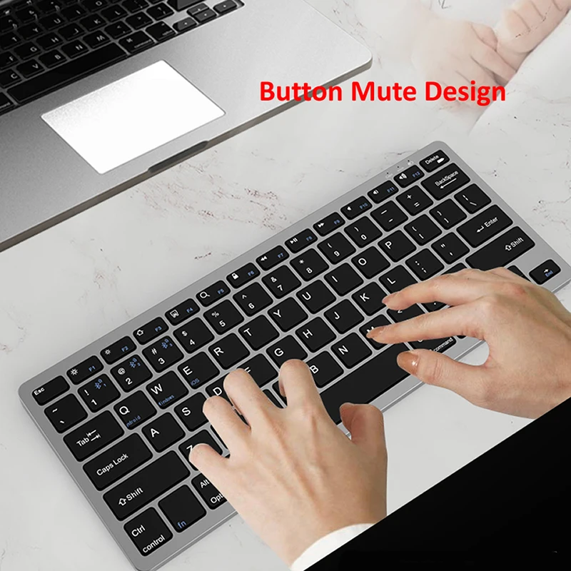 Teclado Bluetooth sem Fio Recarregável Hebraico Rússia Coréia Ipad Macbook Telefone Tablet Smart tv - Imagem 5
