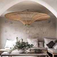 Japanese Rattan Pendant Light Wabi Sabi Wicker Chandelier For Living Room Restaurant Shop Decor Handmade Straw Hat Chandelier 2