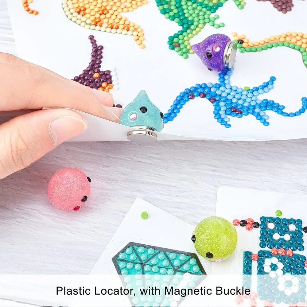 1 Set Diamond Magnet Cover Painting Magnetic Locator Stitch Glitter Art Magnet Cover Minders for DIY Diamond Drawing Accessories