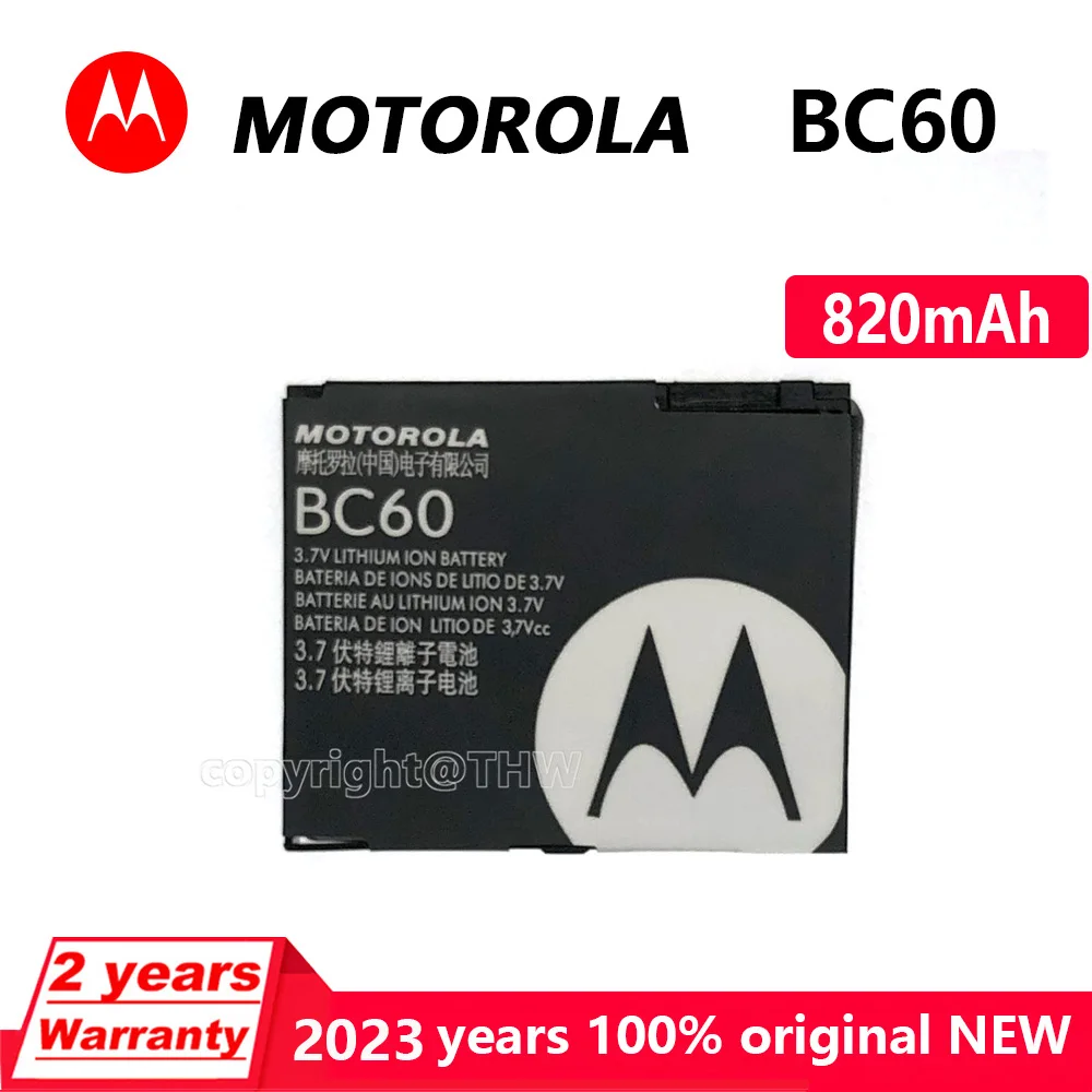 

100% genuine Motorola Replacement 850mAh BC60 Battery For Moto C257 C261 E6 L7 V3x SLVR L7c SLVR L7i U6C W220 Pink batteria