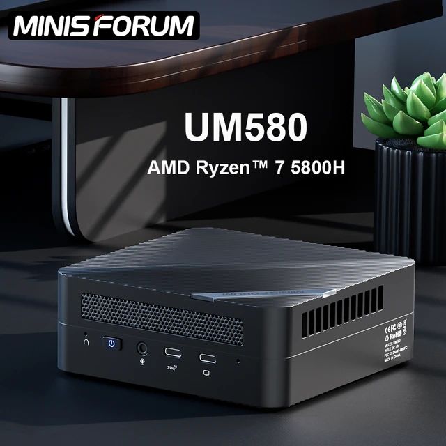 最新minisforum UM580ミニpc amd ryzen 7 5800h 100ワットガンタイプc ...