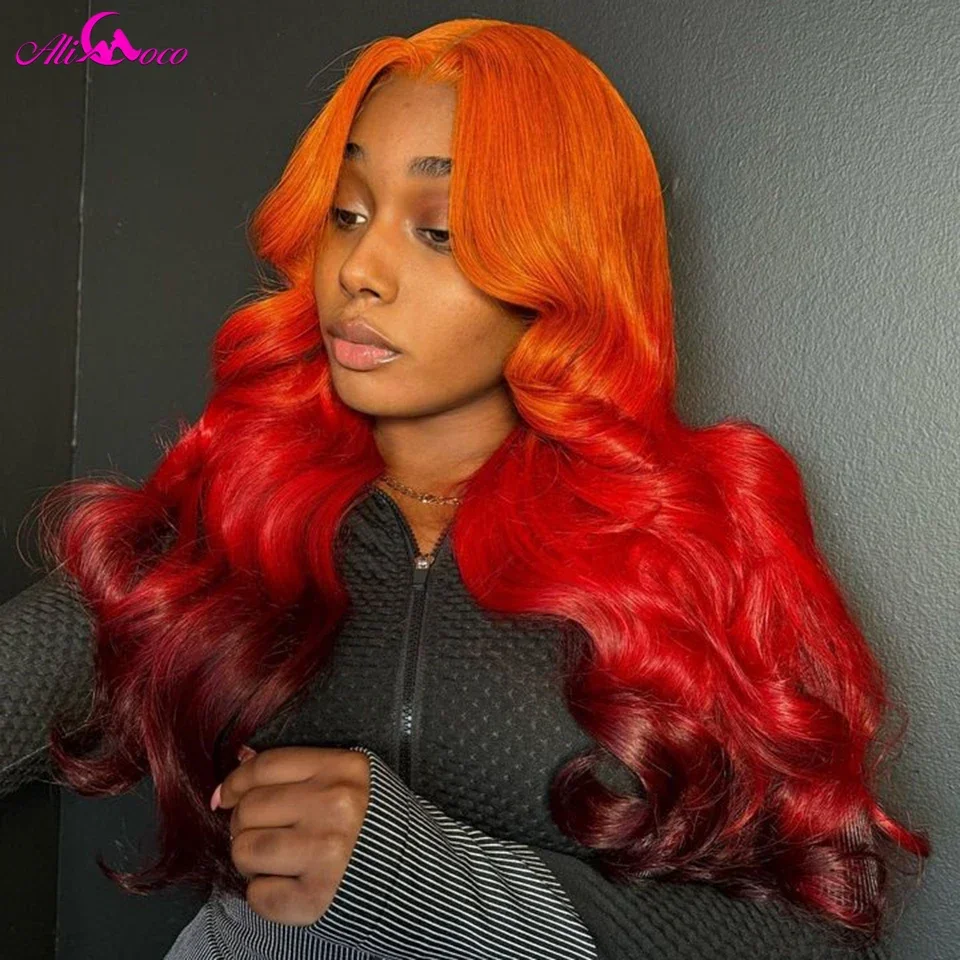 Aveiyce Echthaar-Perücke – Ingwer-Orange, 13x4 HD Spitzenfront, 180% Dichte, Tiefwellig Für Schwarze Frauen