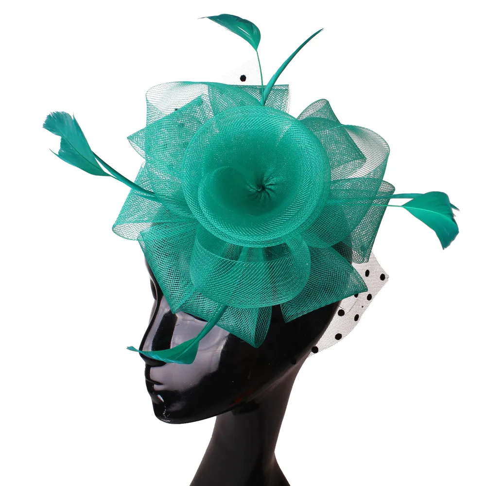 Elegant Women Headpiece Multiple Color Crinoline Material Fascinator Headwear Colorful Mesh Show Headpiece Cocktail Hat MYQ039