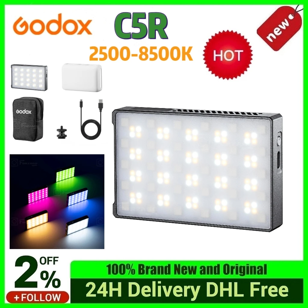Godox C5r Knowled Rgb Creative Light 2500-8500k 5w Portable Mini Pocket