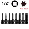 1PC 1/2inch Hex Torx Socket Adapter for Torx Screwdriver Bit Drive Socket Air Wrench Adapter Head for T20 T40 for T30 T100 Repai 4