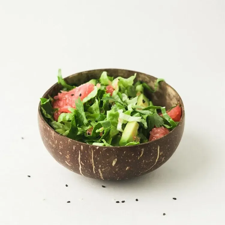 Coconut Bowls For Serving Dishes Wooden Salad Wood Reusable Bowl Serving Utensils Natural Coconut Shell Bowls Breakfast Party 8