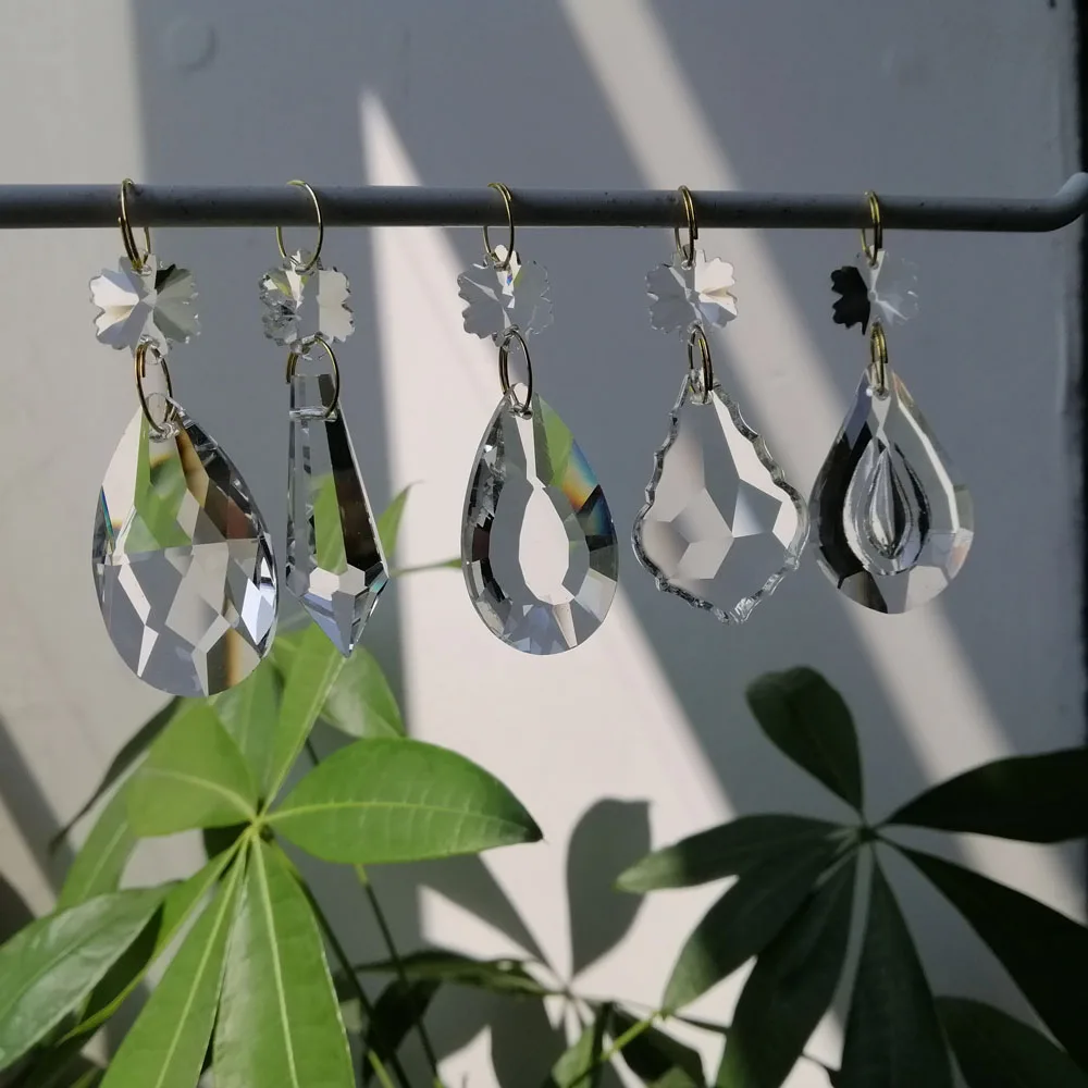 Camal 5PCS 38mm Crystal Drops Pendant Snowflake Bead Lamp Chandelier Prisms Parts Hanging Home Decor Lighting Accessories Party chandelier crystal drops