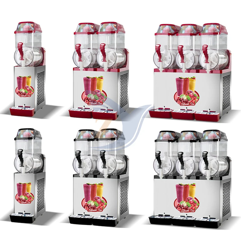 Slush machine 36L Commercial Three-cylinder Stainless Steel Milk Tea Juice Smoothie Refrigerated Temperature Control Adjustable 6