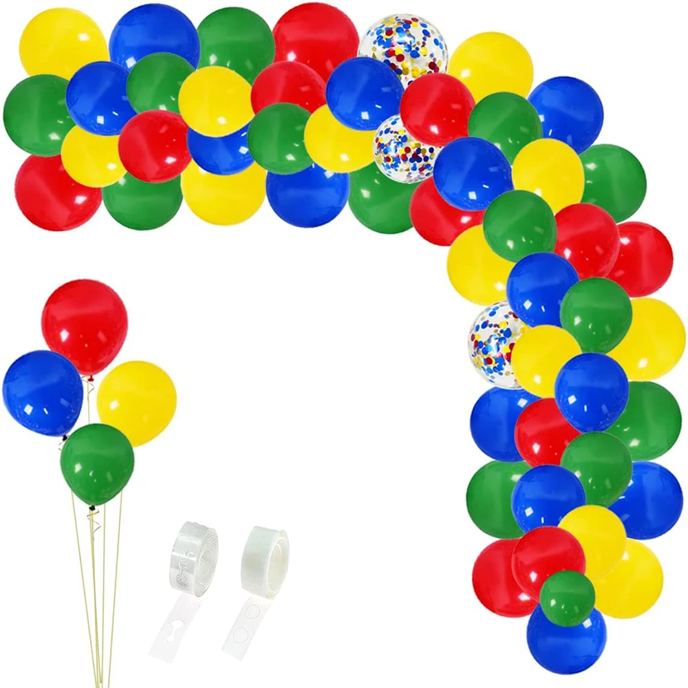 Red-Green-Blue-Yellow-Balloons-Garland-Arch-Kit-Rainbow-Confetti-Ballon ...