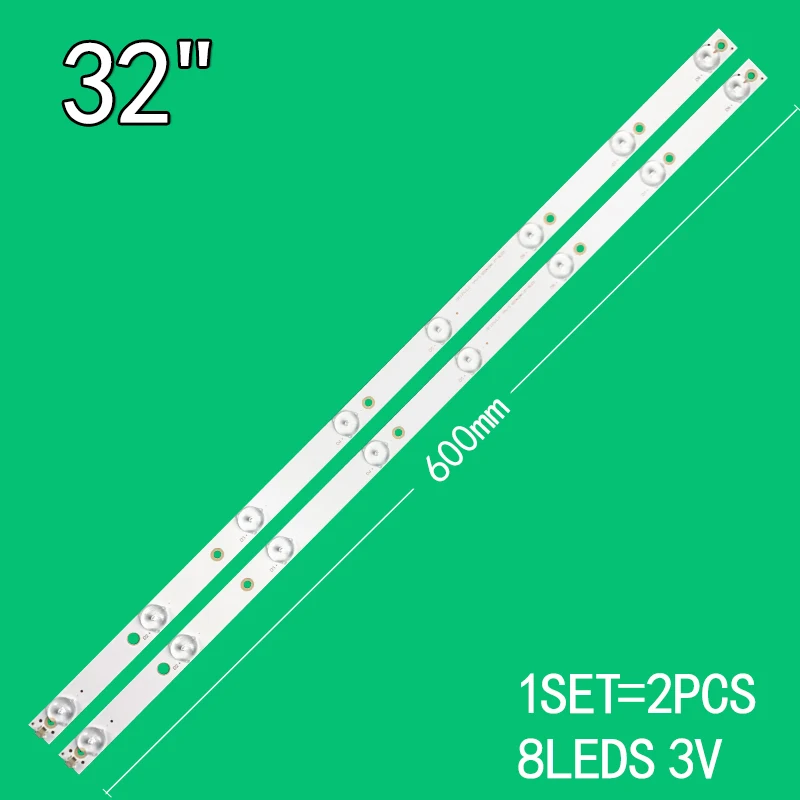 

2 pcs For universal light bar TV 3V 32 "8 light 600mm * 12mm-3v LED backlight