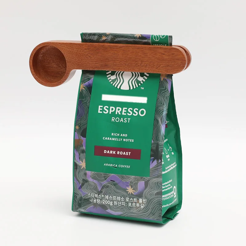 가방 클립이 달린 커피 스쿠프, 커피 콩 스푼, 차 단백질 분말 주방 도구용 다기능 씰링 백 클립 