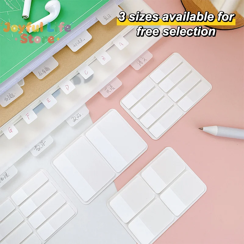 Hot 40/80/160 Pages Frosted Simple Pure White  Stickers Transparent Label Stickers DIY Sticky Notes Office School Supplies