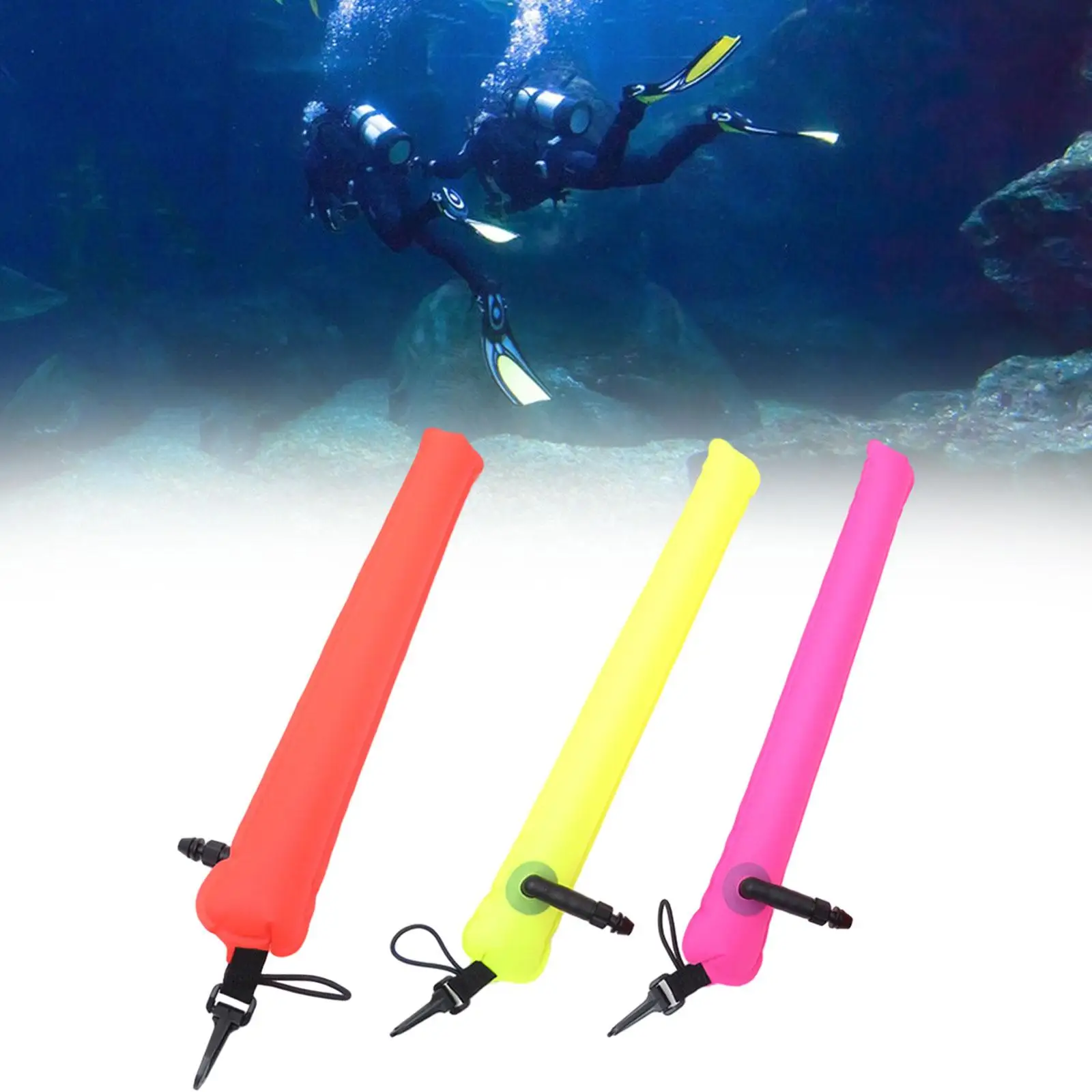 

Surface Marker Buoy Surface Marker Tube Resistant Underwater Safety Tube Closed Bottom Tube for Water Sports Snorkeling