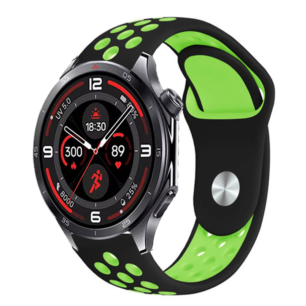 Two-Color Breathable Silicone Strap, 18/20/22mm