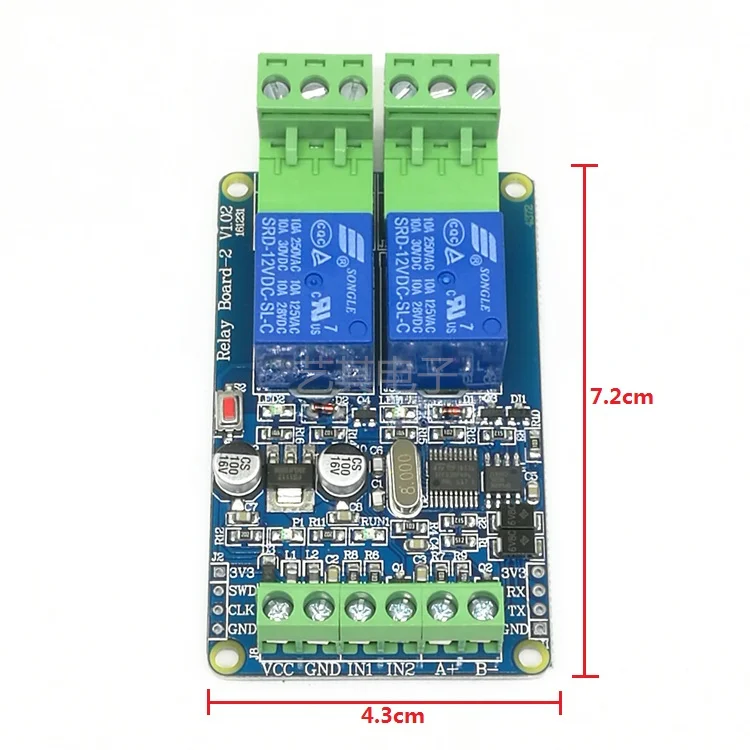 

New Modbus RTU 2-Way Input-Output Module RS485 Communication Relay TTL DC 12v24v