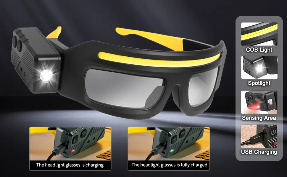 safety glasses with lights led lights