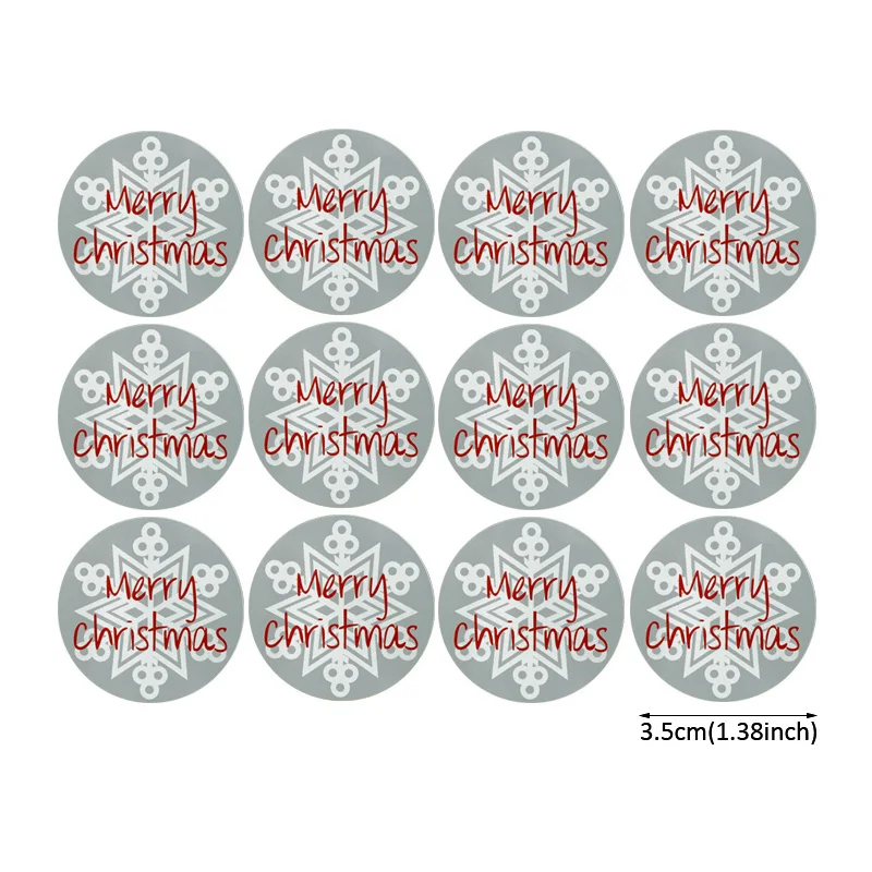 120pcs Christmas Decoration Stickers Snowflake Xmas Tree Stickers Gift Sealing Labels Merry Christmas Candy Cookie Bags Sticker