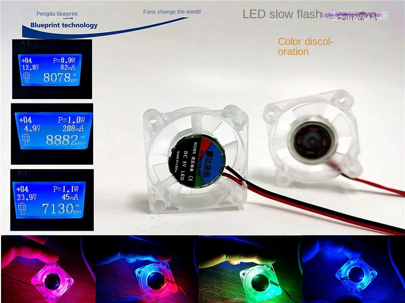 Mute 3010 Hydro Bearing Led 5v12v24v Graphics Card Transparent Color Changing 3cm Miniature Cooling Fan