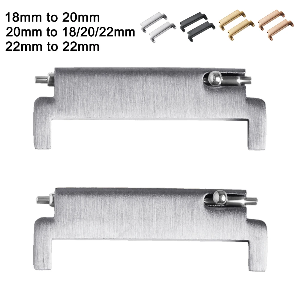 Enhanced Watch Band Strap Adapter with Quick Release Spring Bars - Set of 2 Connectors