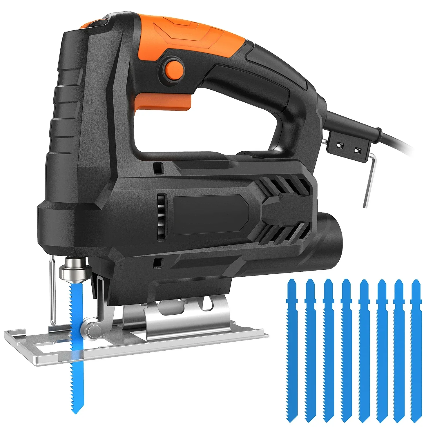 

Electric Jig Saw 3.5A Multi-functional Cutter with 4pcs Wood Saw Blade 4pcs HSS Steel Saw Blades Japan Plug