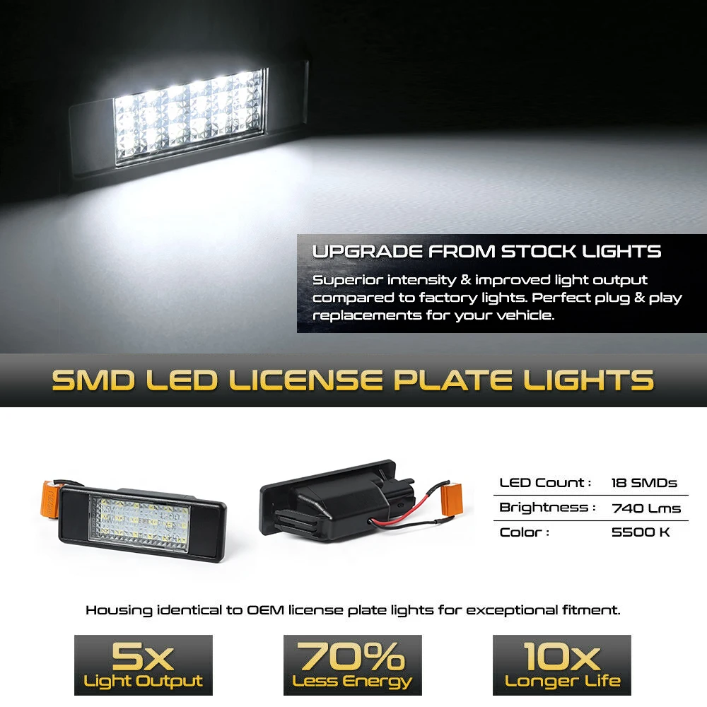 2Pcs 2Pcs ���� ���� LED ���̼��� ��ȣ �÷���Ʈ ����Ʈ ���� �޸������� ���� Vito W639/Sprinter 906/Viano W639