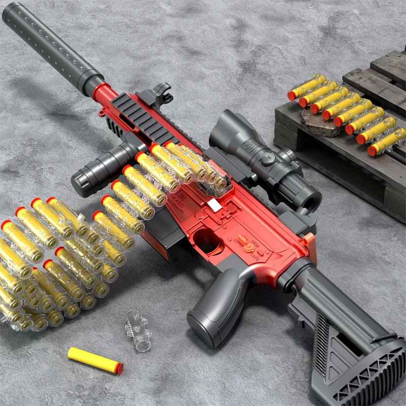 Toy Electric Burst Soft Bullet Gun M416 Kidsren's Toy Gun Boy Toy Hand-Automatic Dual Mode Version - Bullet Chain M416 4