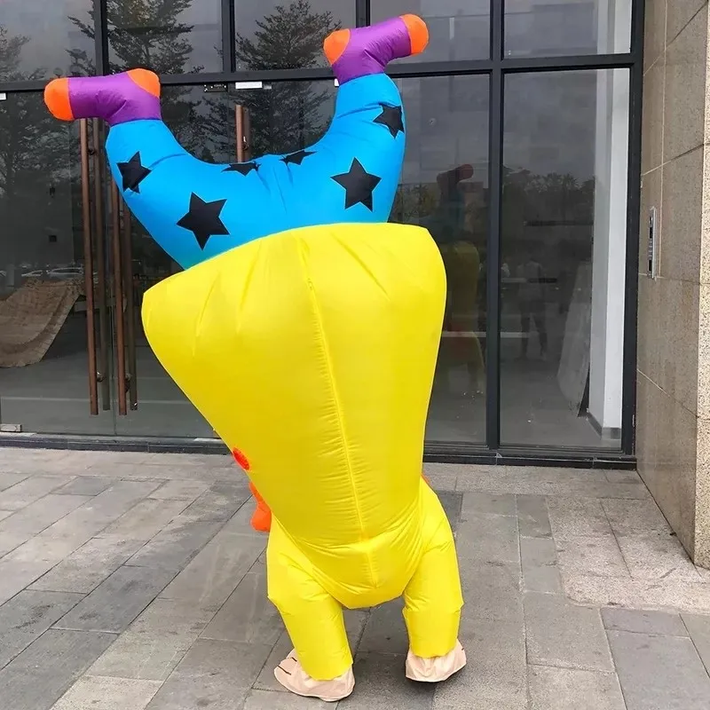 Costume gonfiabile divertente da clown capovolto per uomini e