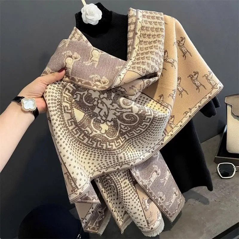 Designer Brand 목도리 Cashmere Scarf Women's Winter Dual-use Shawl Warm Neck Scarves for Women Hot Selling Free Shipping