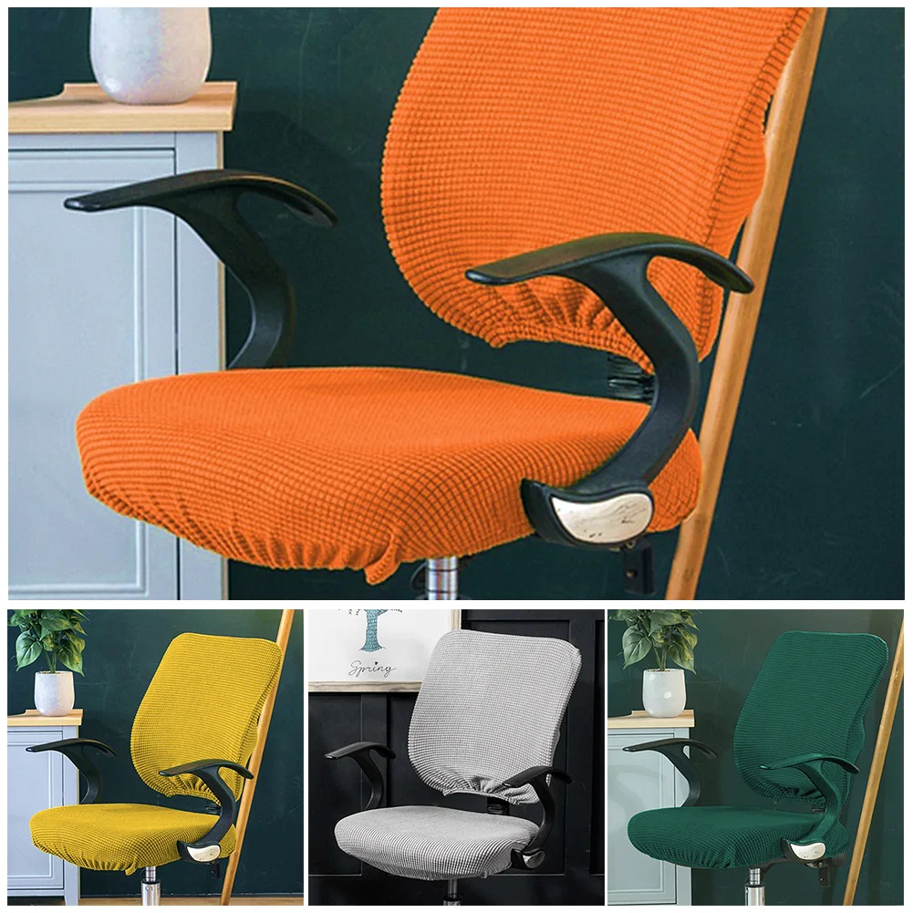 Office Chair Cover Split Computer Stretch Desk Rotating Seat Slipcover Protector For Dining Room Wedding Banquet |