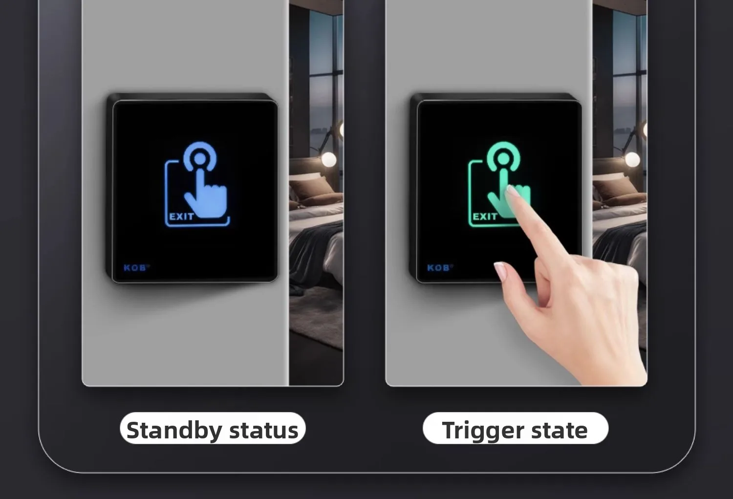 KOB access control switch exit button glass panel touch sensor infrared inductio