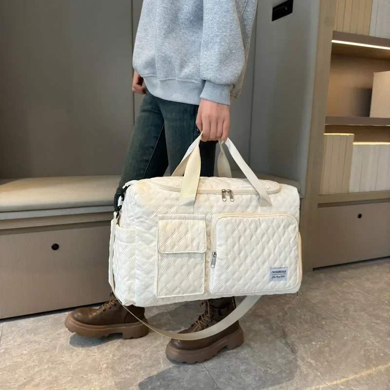 thumbnail image 1 of Bolso de mano de viaje sólido de gran capacidad, suave, de alta calidad, para mujer, con compartimento interior, bolsillo con ranura interior, bolso de mano de viaje Oxford, 1 of 5