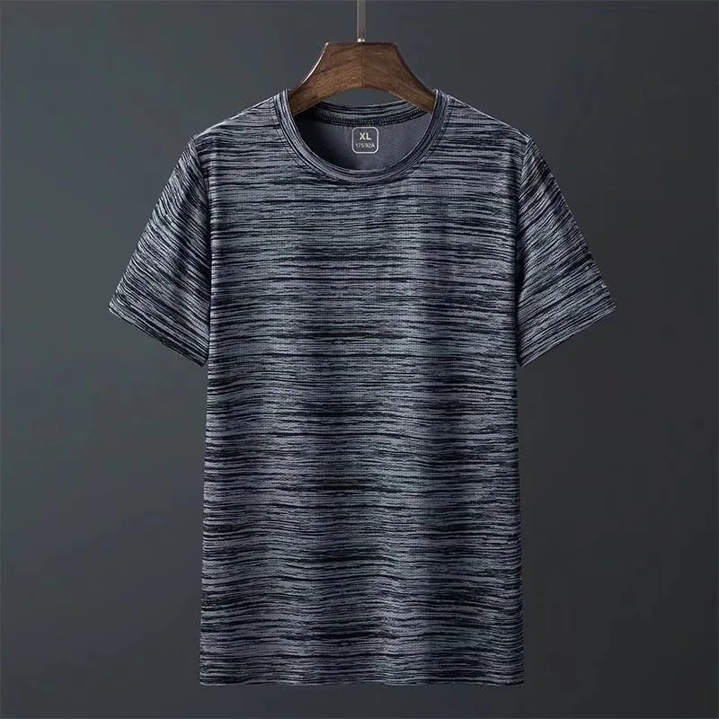 thumbnail image 1 of Camiseta deportiva de manga corta para hombre, ropa deportiva holgada de verano de secado rápido, camisetas transpirables de seda de hielo, camisetas deportivas para correr para hombre, 1 of 5