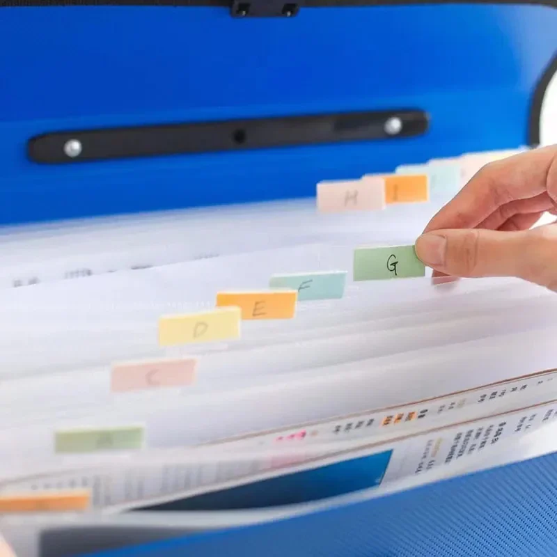 A4 Portable Folder Storage Bag 13 Pocket Accordion Information Test Paper File Office Document Organization