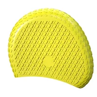 Swimming Cap Silicone Waterproof Solid Color Head Guards Ears 1