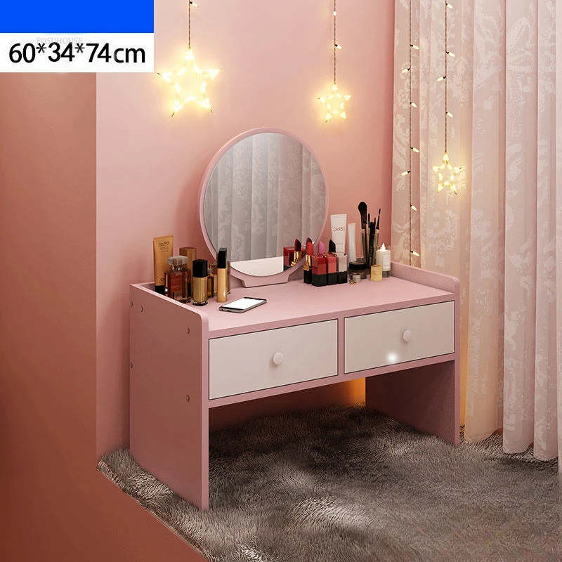 Cômoda moderna com painel à base de madeira para casa, pequena cômodas com espelho led com gavetas, penteadeira criativa simples para bay windows c