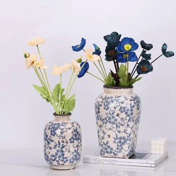 Blue & White Floral Vase (7.9\\ 1