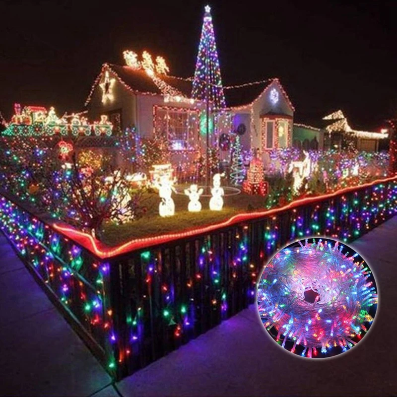 

Christmas Garland LED Curtain Icicle String Light 220V 10m 100leds Fairy Xmas LED Party Garden Stage Outdoor Decorative Light