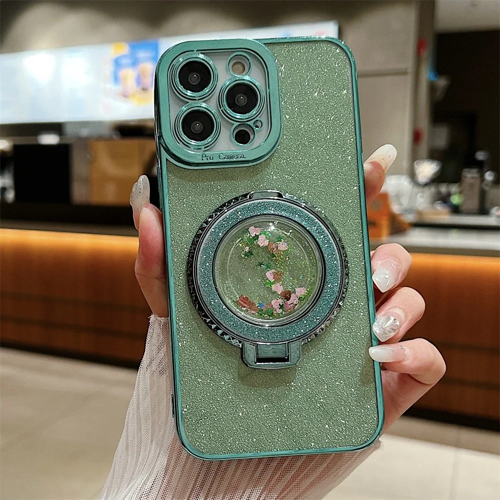 Bling Glitter Magnetic Phone Case For Iphone With Magsafe Holder_voghion.com