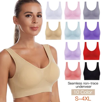 Women Bra Plus Size Seamless Brassiere Breathable Wire Free Bralette Underwear Comfortable Active Padded Brassiere Crop Top 1
