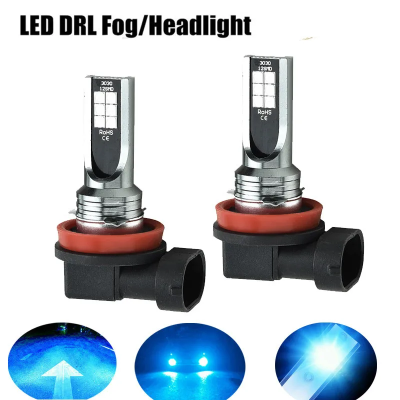 

2x H11 Car LED Headlight 110W 20000LM Fog Light Bulb Driving DRL Lamp Xenon Blue 8000K 12-24V 360 Degrees Waterproof Headlamp