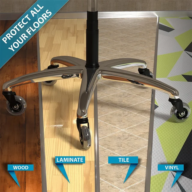 Kis Irodai Székek Kerékcsere Forgó Görgők Biztonságos Henger Otthoni Iroda Hardver Keményfa Padló Szőnyegekhez - Image 3