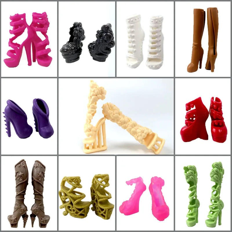 Shoes 1pair for Monster High Doll Heel Shoes Dolls Accessories Booties For 1/6 Demon Monster Dolls