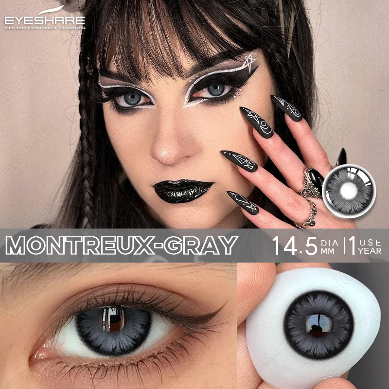EYESHARE Weiße farbige Kontaktlinsen für Augen, Cosplay, schwarze Augenlinsen, Anime-rote Linsen, 1 Paar jährliche Schönheitskontakte, Make-up – Detail 30