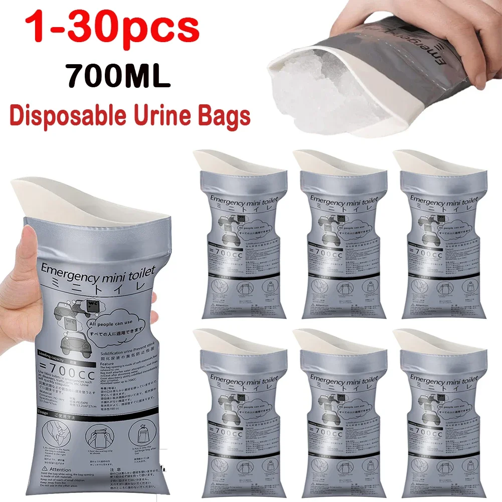 Disposable Portable Emergency Urine Bags Toilets Urinal Vomit Bag For Camping Travel Car Men Women Children 30-1pcs 700 Ml
