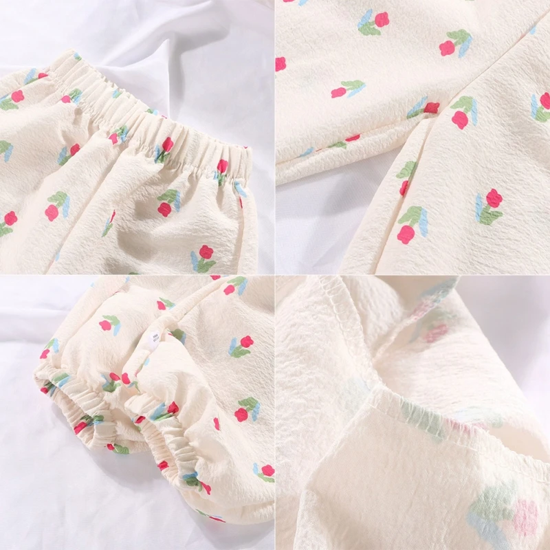 Summer Kids Girl Pants Floral Print Trousers Children Lantern Pants for Baby Girls Trousers Casual Pajama Bottoms Kids Clothes