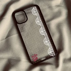 Adorable Cherry Bow Lace Polka Dot Phone Case Cover - Galaxy A25 5G (1)