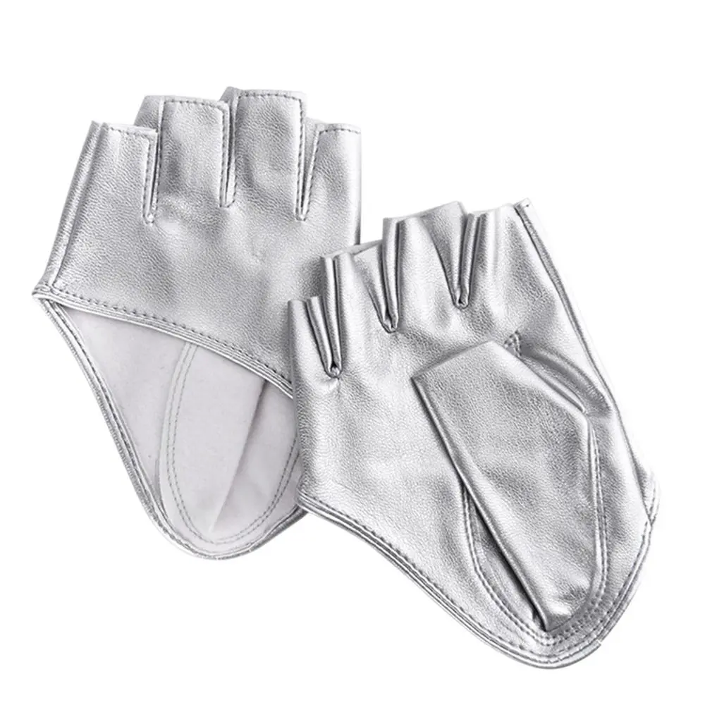 Gothic lolita Women Men Performance Mittens Ladys Driving Dress PU Leather Gloves Cosplay  Mittens Five Finger Gloves