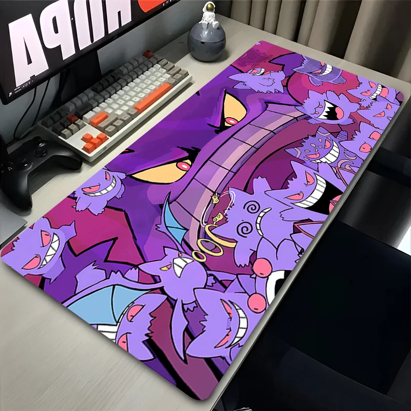 Mouse Pad Purple Japan Anime Mouse Pad PC G-pokemon G-gengar Extended Desk Mat Laptop Kawaii